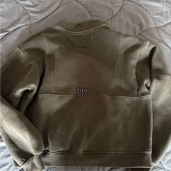 Fleo Olive Green Quarter-Zip Pullover - Picture 2 of 3